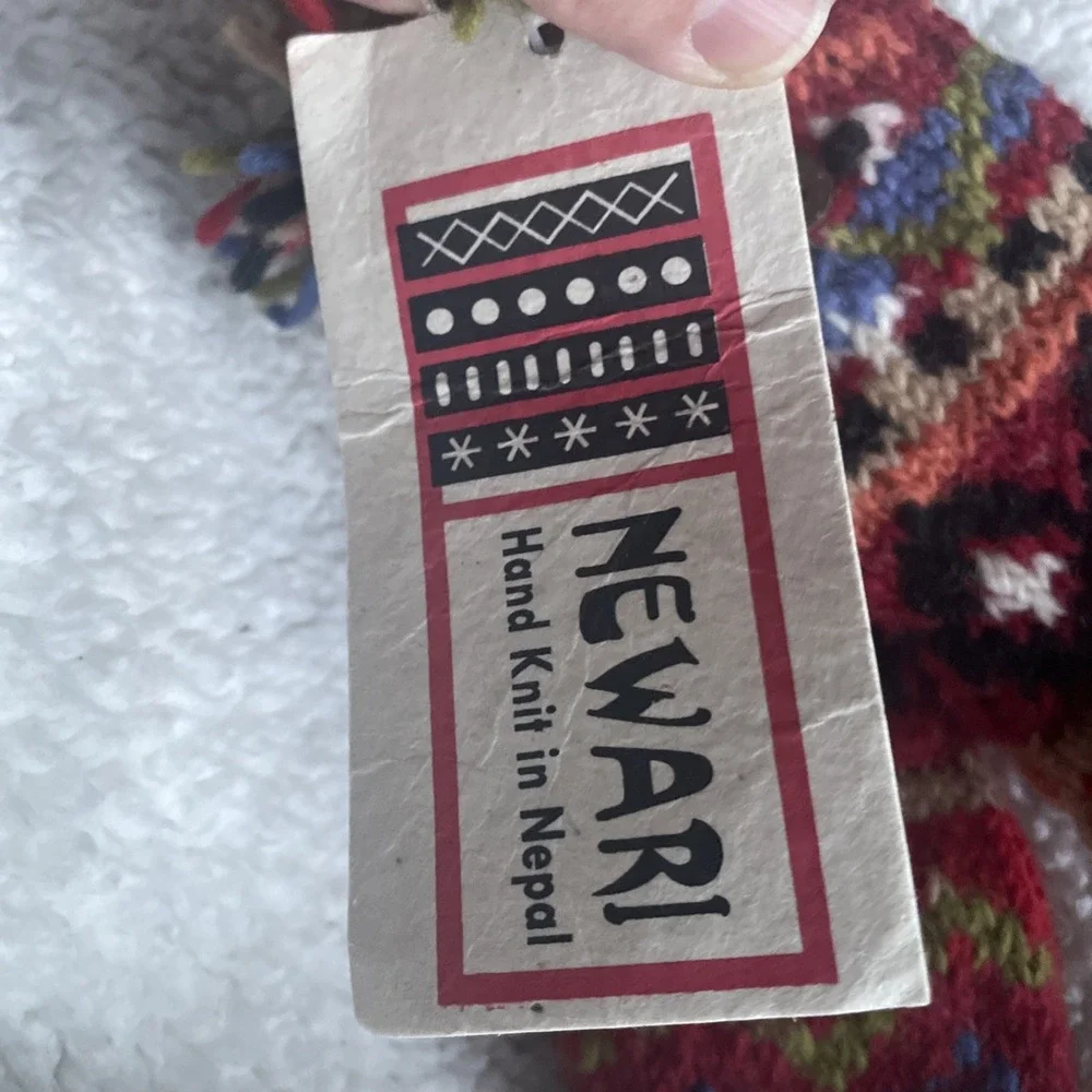 Kids Icelandic Design Newari Nepal 100% Wool Chunky Knit Mittens NWT!